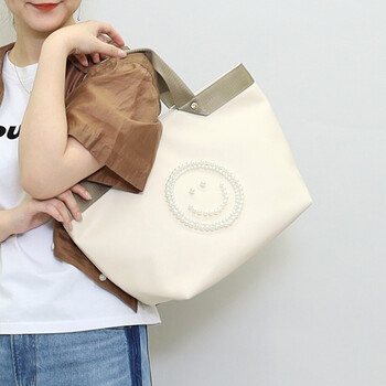 テープハンドルxビーズ刺繍トートバッグ 2026新作 COOCO クーコ SMILEY 送料無料 即日発送-1