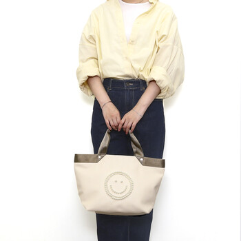 テープハンドルxビーズ刺繍トートバッグ 2026新作 COOCO クーコ SMILEY 送料無料 即日発送-19