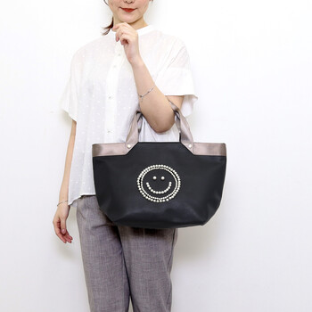 テープハンドルxビーズ刺繍トートバッグ 2026新作 COOCO クーコ SMILEY 送料無料 即日発送-21