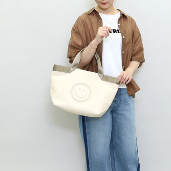 テープハンドルxビーズ刺繍トートバッグ 2026新作 COOCO クーコ SMILEY 送料無料 即日発送-23