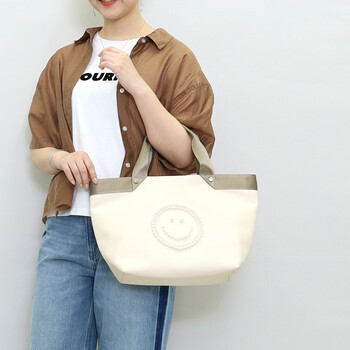 テープハンドルxビーズ刺繍トートバッグ 2026新作 COOCO クーコ SMILEY 送料無料 即日発送-24