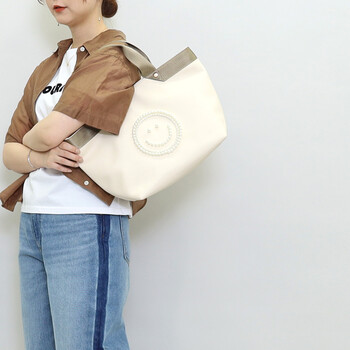 テープハンドルxビーズ刺繍トートバッグ 2026新作 COOCO クーコ SMILEY 送料無料 即日発送-25