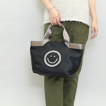 テープハンドルxビーズ刺繍トートバッグ 2026新作 COOCO クーコ SMILEY 送料無料 即日発送-26