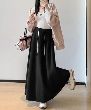 スウェットロングスカート 美脚 春秋冬 送料無料 即日発送-4