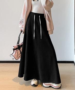 スウェットロングスカート 美脚 春秋冬 送料無料 即日発送-5