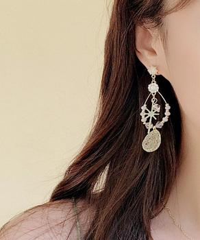 しずく型ピアス大ぶり 揺れるビーズピアス 送料無料 即日発送-5