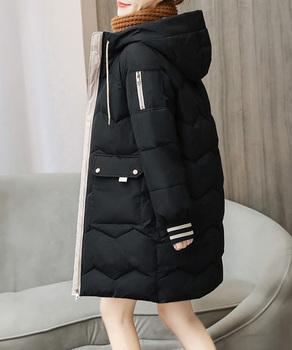 フード付きロングダウンコート中綿アウター 送料無料 即日発送-2