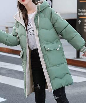 フード付きロングダウンコート中綿アウター 送料無料 即日発送-5