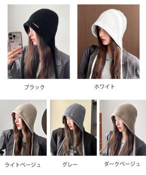 耳あて付き ニットハット 小顔ニット帽子 送料無料 即日発送-1