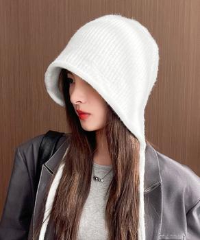 耳あて付き ニットハット 小顔ニット帽子 送料無料 即日発送-3