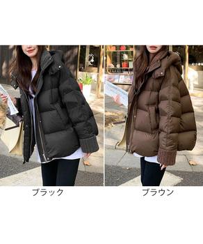 ダウンジャケットフード付きダウン風コート 送料無料 即日発送-1