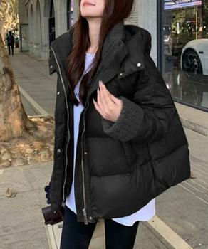 ダウンジャケットフード付きダウン風コート 送料無料 即日発送-4