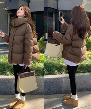 ダウンジャケットフード付きダウン風コート 送料無料 即日発送-7