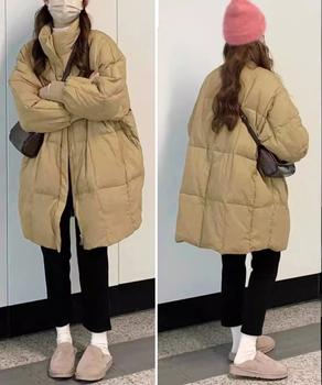 スタンドカラー中綿ダウンコート ゆったり 送料無料 即日発送-7