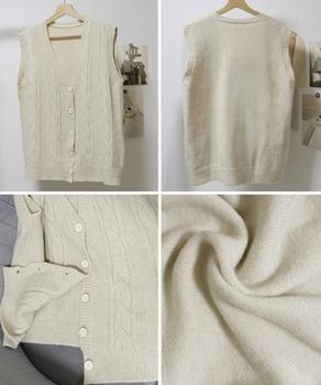 Vネックニットベストレディースニットジレ　オフィスカジュアル ノースリーブニットトップス 送料無料 即日発送-9