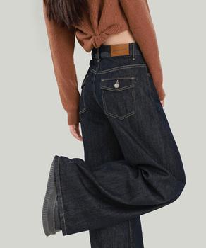 ワイドデニムパンツ ハイウエストジーンズ 送料無料 即日発送-3