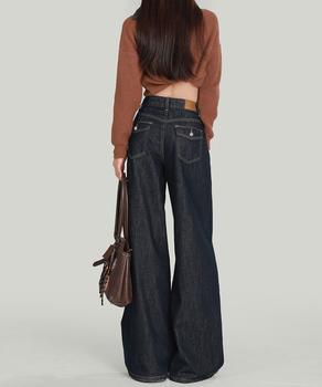 ワイドデニムパンツ ハイウエストジーンズ 送料無料 即日発送-5