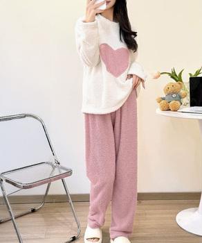 ルームウェア上下セット フリースパジャマ 送料無料 即日発送-3