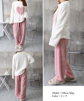 ルームウェア上下セット フリースパジャマ 送料無料 即日発送-8