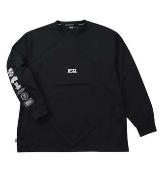 大きいサイズ SY32 by SWEET YEARS マルチロゴ長袖Tシャツ 3L 4L 5L 6L ブラック ラッピング可 送料無料 即日発送-1