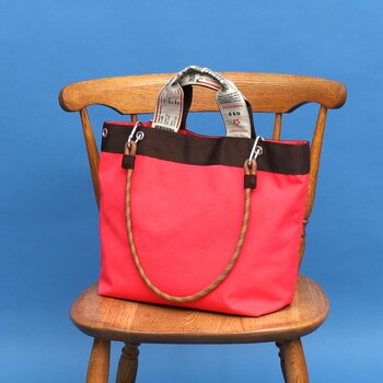 オリジナルテープxダブルハンドル トートバッグ A4収納可能 2026新作 COOCO 送料無料 即日発送-14