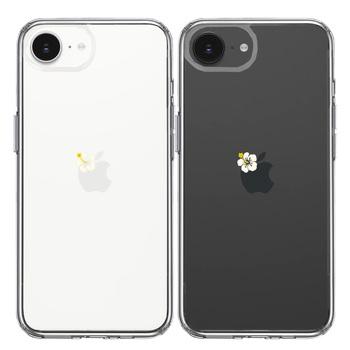 iPhone16e ケース クリア りんご に ハイビスカス スマホケース 側面ソフト 背面ハード ハイブリッド  送料無料-1