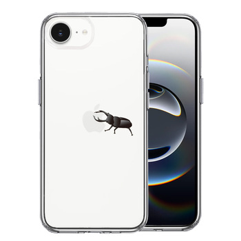 iPhone16e ケース クリア クワガタムシ 2 昆虫 スマホケース 側面ソフト 背面ハード ハイブリッド 送料無料-0