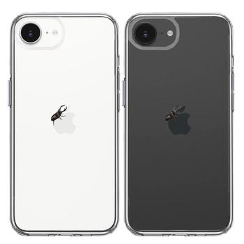 iPhone16e ケース クリア クワガタムシ 昆虫 スマホケース 側面ソフト 背面ハード ハイブリッド 送料無料-1