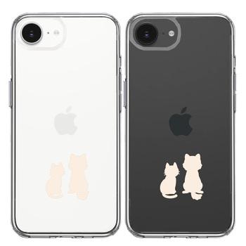iPhone16e ケース クリア わんこ にゃんこ ほっこり お月見 ホワイト スマホケース 側面ソフト 背面ハード ハイブリッド  送料無料-1
