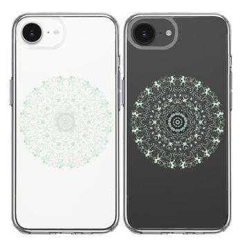 iPhone16e ケース クリア 曼荼羅 模様 スマホケース 側面ソフト 背面ハード ハイブリッド 送料無料-1