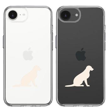 iPhone16e ケース クリア 犬 シルエット ラブラドールレトリバー2 白 スマホケース 側面ソフト 背面ハード ハイブリッド 送料無料-1