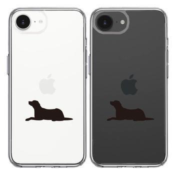 iPhone16e ケース クリア 犬 シルエット ラブラドールレトリバー スマホケース 側面ソフト 背面ハード ハイブリッド  送料無料-1