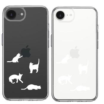 iPhone16e ケース クリア 陽だまりのにゃんこ ねこ 猫 ホワイト スマホケース 側面ソフト 背面ハード ハイブリッド 送料無料-1
