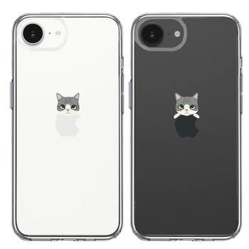 iPhone16e ケース クリア のっかり ネコ サバトラ スマホケース 側面ソフト 背面ハード ハイブリッド  送料無料-1