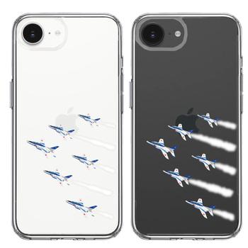 iPhone16e ケース クリア シェル ブルーインパルス 6機編隊 スマホケース 側面ソフト 背面ハード ハイブリッド 送料無料-1
