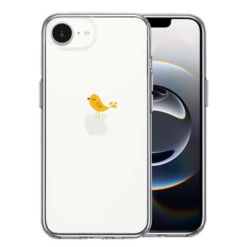 iPhone16e ケース クリア 鳥 イエロー スマホケース 側面ソフト 背面ハード ハイブリッド 送料無料-0
