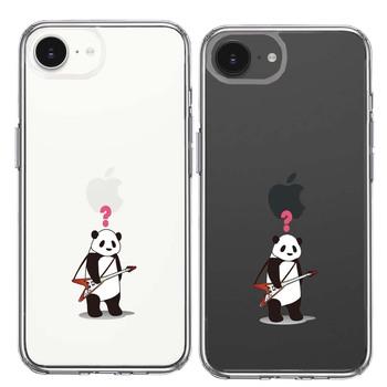iPhone16e ケース クリア ギター パンダ ? スマホケース 側面ソフト 背面ハード ハイブリッド 送料無料-1