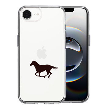iPhone16e ケース クリア 馬 サラブレット スマホケース 側面ソフト 背面ハード ハイブリッド 送料無料-0