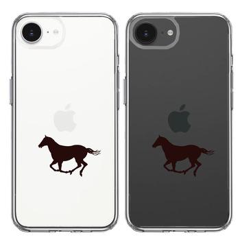 iPhone16e ケース クリア 馬 サラブレット スマホケース 側面ソフト 背面ハード ハイブリッド 送料無料-1