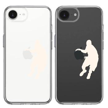 iPhone16e ケース クリア バスケット リブル ホワイト スマホケース 側面ソフト 背面ハード ハイブリッド  送料無料-1