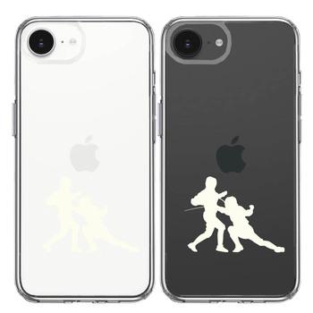 iPhone16e ケース クリア フェンシング ホワイト スマホケース 側面ソフト 背面ハード ハイブリッド 送料無料-1