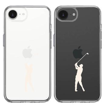 iPhone16e ケース クリア ゴルフ ホワイト スマホケース 側面ソフト 背面ハード ハイブリッド 送料無料-1