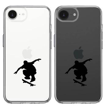 iPhone16e ケース クリア スケートボード スマホケース 側面ソフト 背面ハード ハイブリッド 送料無料-1