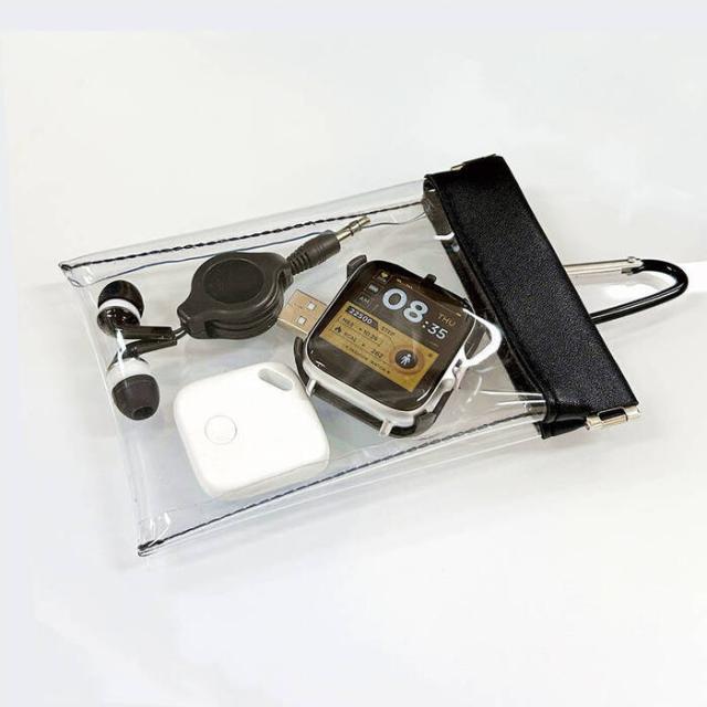クリアばねぐちポーチ カラビナ付 7810 ×8個セット 送料無料-2