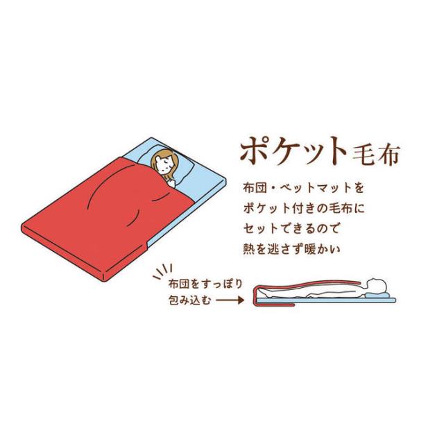 あったかアイデア&厳選素材 足元あったかポケット毛布 2460 ギフト対応可 送料無料-1