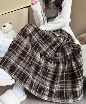 フレアスカート Aライン チェック柄秋冬 送料無料 即日発送-2