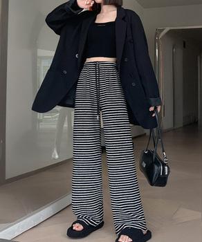 イージーパンツ ロング丈 ボーダー 新作 送料無料 即日発送-6