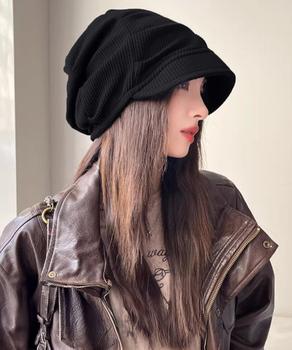 コーデュロイ ツバ付きキャスケット 小顔 送料無料 即日発送-3