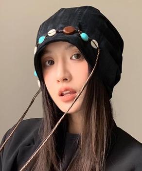 装飾付き ルーズキャップレディース 小顔 送料無料 即日発送-2