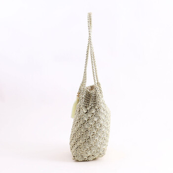 メタリック柄編み ロングハンドル トートバッグ 定番 COOCO 送料無料 即日発送-9